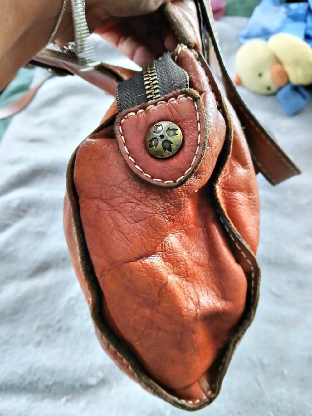 Patricia Nash Studded Brown Leather Hobo - Picture 14 of 16